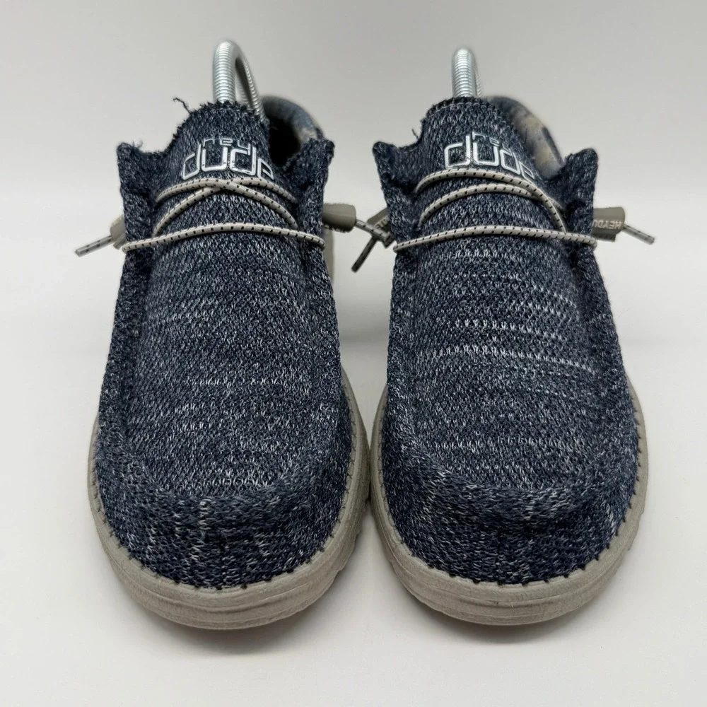 Hey Dude Wally Sox Women Size 7 Moonlit Ocean Navy Blue Knit Slip On Loafers